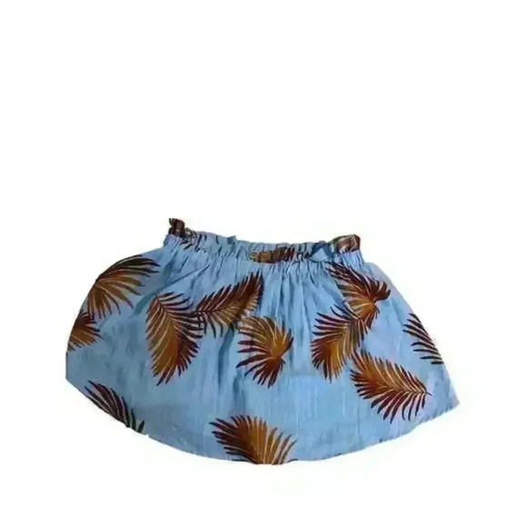 Lumiere Palm Leaf Blue Halter‎ crop top - Picture 2 of 6